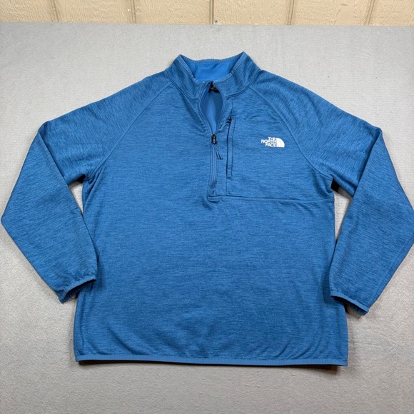 The North Face Other - The North Face Mens XL Blue Heathered Quarter Zip Fleece Pullover Chest Pocket